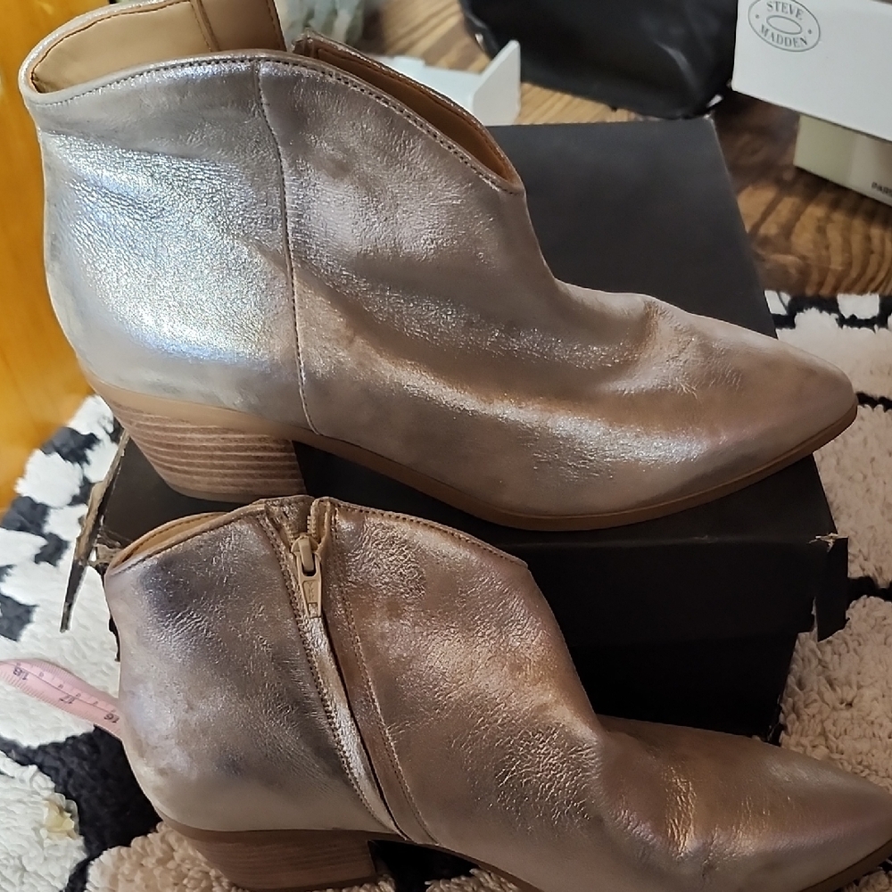 Metallic Ankle Boots